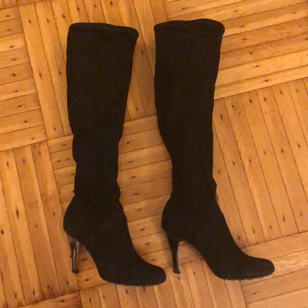 Cole Haan Suede Stretch Boots Stiletto